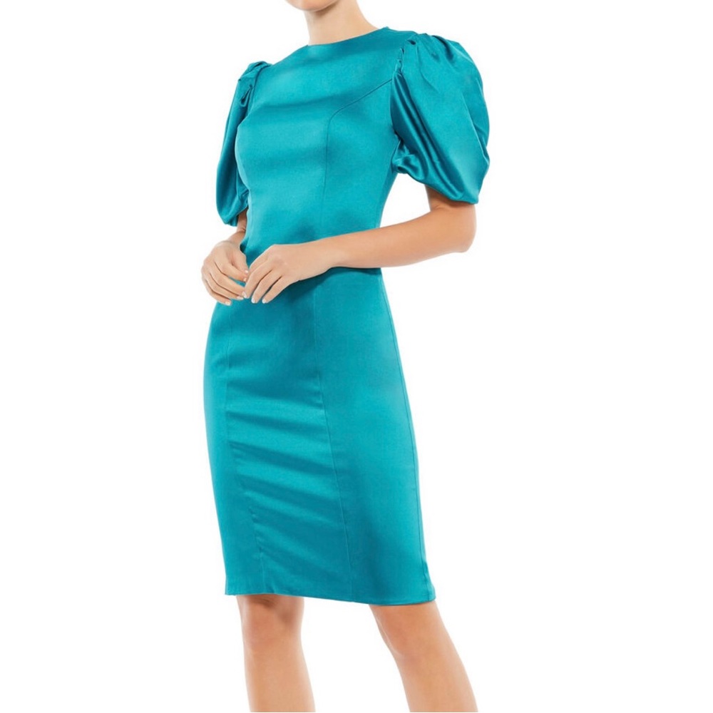 Ieena for Mac Duggal with puffed sleeves